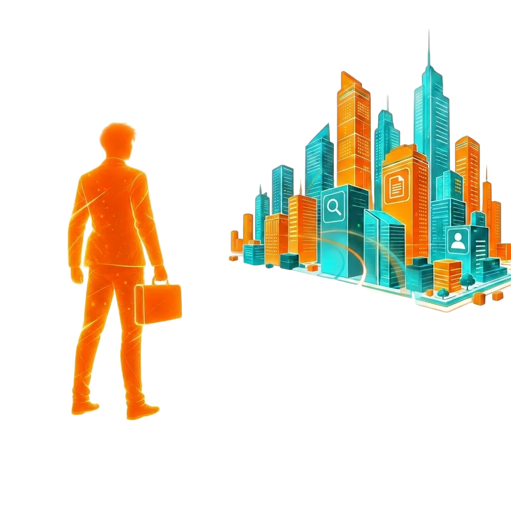 Ilustração de conexão entre talentos e empresas